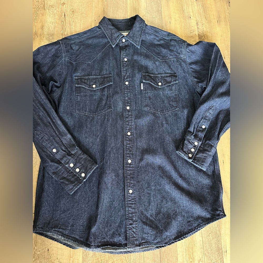 Men's Carhartt Denim Button-Up Pearl snaps Shirt